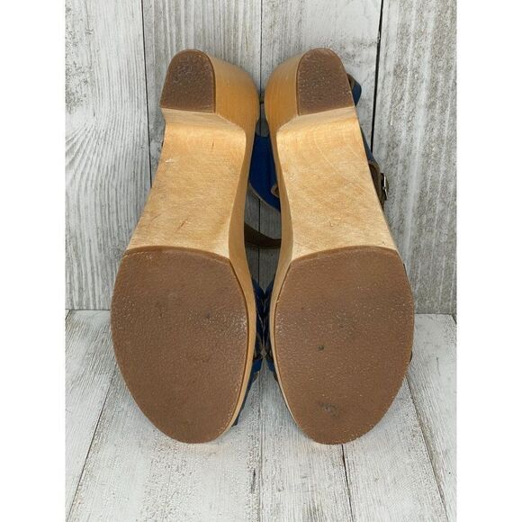 Hasbeen of Sweden Blue Woven Leather Sandals Size 41 WORN ONCE - Picture 7 of 10